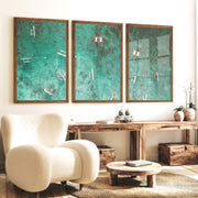 Aerial Outrigger Boats Sea Themed Wall Decor - Dark Brown Framed Poster No Border - Artworksets