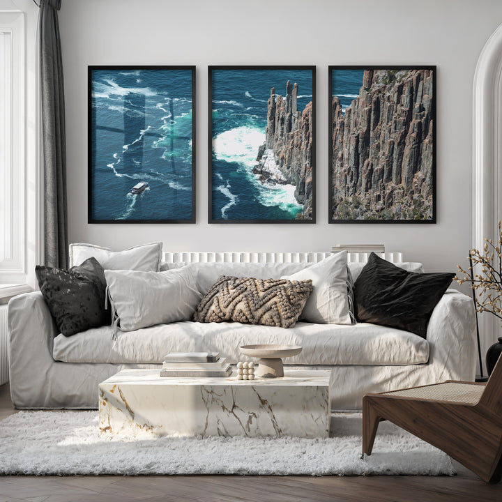 Ocean Cliff seaside framed pictures - Black Framed Poster No Border - Artworksets