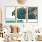 Island Surf Seaside Prints - Natural Wood Framed Poster No Border - Artworksets