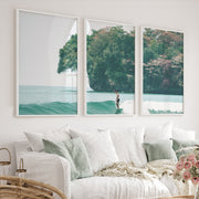 Island Surf Seaside Prints - White Framed Poster No Border - Artworksets