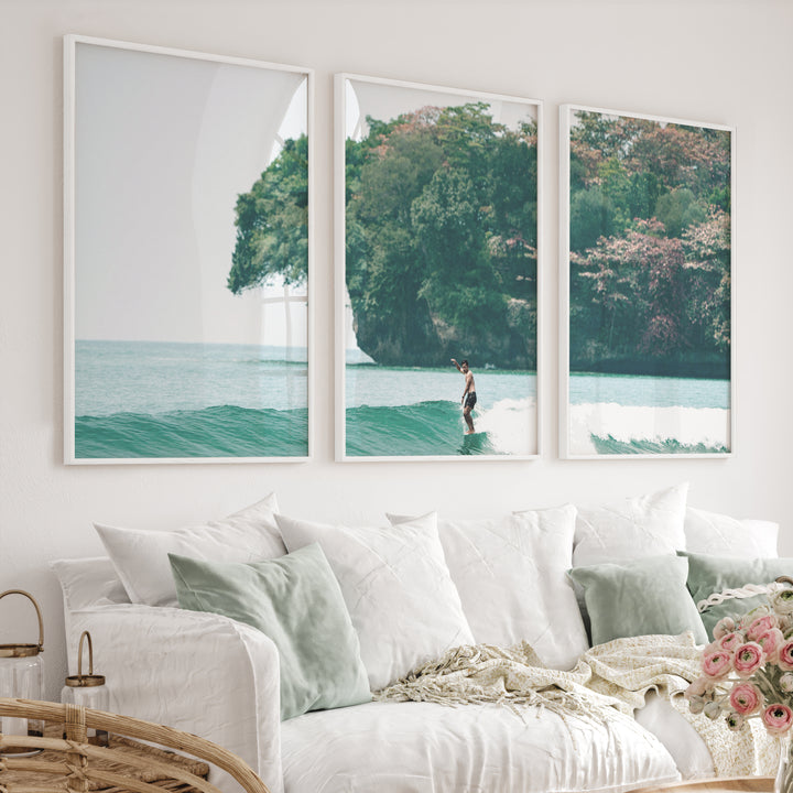 Island Surf Seaside Prints - White Framed Poster No Border - Artworksets