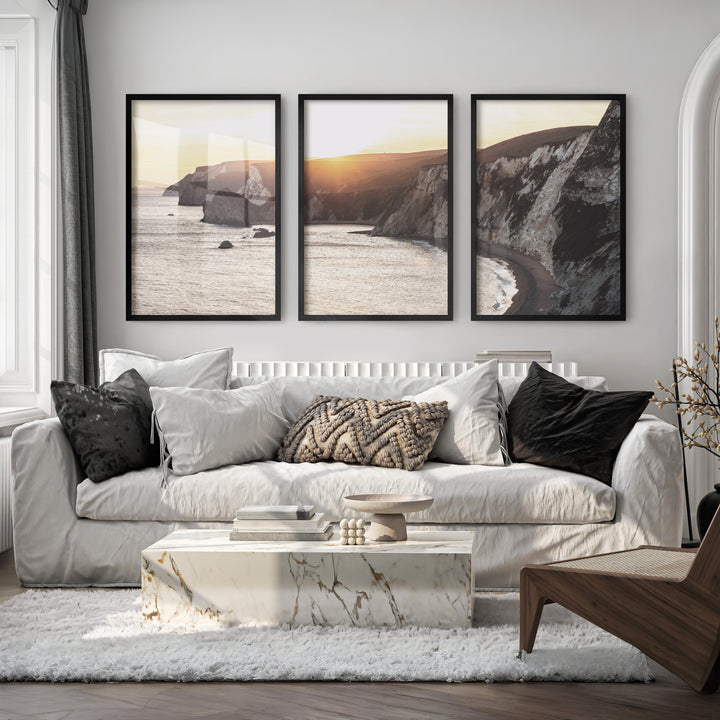 Sunset Cliffs seaside wall art - Black Framed Poster No Border - Artworksets