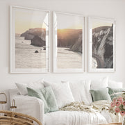 Sunset Cliffs seaside wall art - White Framed Poster with White Border - Artworksets