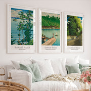 Kawase Hasui the art of japan Landscape Print Set - White Framed Poster with White Border - Artworksets
