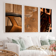 Crystal Champagne and Vintage Art Featuring Classic Car Elegance - White Framed Poster No Border - Artworksets