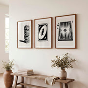 Tabletop Game Sketches vintage artwork ideas - Dark Brown Framed Poster with White Border - Artworksets