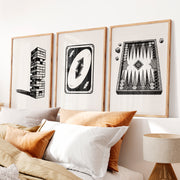 Tabletop Game Sketches vintage artwork ideas - Natural Wood Framed Poster No Border - Artworksets