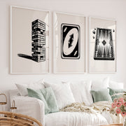 Tabletop Game Sketches vintage artwork ideas - White Framed Poster No Border - Artworksets