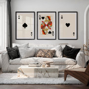 Queen of Spades vintage fashion artwork - Black Framed Poster with White Border - Artworksets