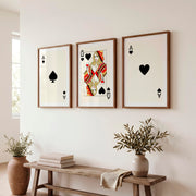 Queen of Spades vintage fashion artwork - Dark Brown Framed Poster with White Border - Artworksets
