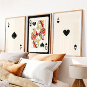 Queen of Spades vintage fashion artwork - Natural Wood Framed Poster No Border - Artworksets