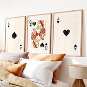 Queen of Spades vintage fashion artwork- Natural Wood Framed Poster with White Border - Artworksets