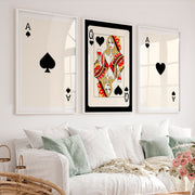 Queen of Spades vintage fashion artwork - White Framed Poster No Border - Artworksets