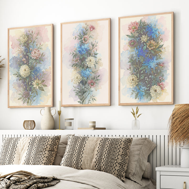 Vintage Flower Wall Art – Watercolor Botanical Set of 3






 - Natural Wood Framed Poster No Border - Artworksets