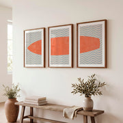 Coral Surfboard Waves vintage interior ideas - Dark Brown Framed Poster with White Border - Artworksets