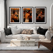 Cocktail Bar Vintage Poster Artwork - Black Framed Poster with White Border - Artworksets
