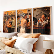 Cocktail Bar Vintage Poster Artwork - Natural Wood Framed Poster No Border - Artworksets