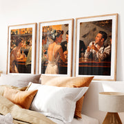 Cocktail Bar Vintage Poster Artwork- Natural Wood Framed Poster with White Border - Artworksets