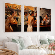 Cocktail Bar Vintage Poster Artwork - White Framed Poster No Border - Artworksets