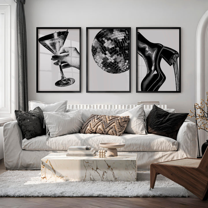 Halftone Glamour vintage poster prints - Black Framed Poster No Border - Artworksets