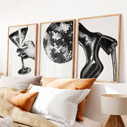 Halftone Glamour vintage poster prints - Natural Wood Framed Poster No Border - Artworksets