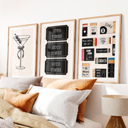 Good Times vintage posters for wall- Natural Wood Framed Poster with White Border - Artworksets