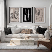 Candlelit Dinner vintage prints for wall - Black Framed Poster with White Border - Artworksets