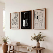 Candlelit Dinner vintage prints for wall - Dark Brown Framed Poster No Border - Artworksets