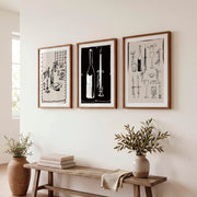 Candlelit Dinner vintage prints for wall - Dark Brown Framed Poster with White Border - Artworksets