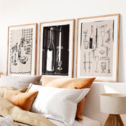 Candlelit Dinner vintage prints for wall- Natural Wood Framed Poster with White Border - Artworksets