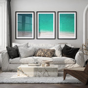 Aerial Shoreline Wall Beach Art - Black Framed Poster with White Border - Artworksets
