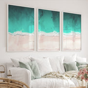 Aerial Shoreline Wall Coastal Decor - White Framed Poster No Border - Artworksets