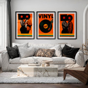 Vinyl Dance wall decor retro artwork - Black Framed Poster with White Border - Artworksets