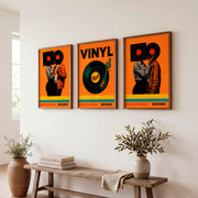 Vinyl Dance wall decor retro artwork - Dark Brown Framed Poster No Border - Artworksets