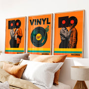 Vinyl Dance wall decor retro artwork - Natural Wood Framed Poster No Border - Artworksets
