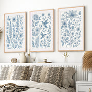 Wall Floral Art – Wall Art Set of 3

- Natural Wood Framed Poster with White Border - Artworksets