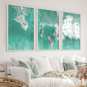 Aerial Surfboards Wall Nautical Decor - White Framed Poster No Border - Artworksets